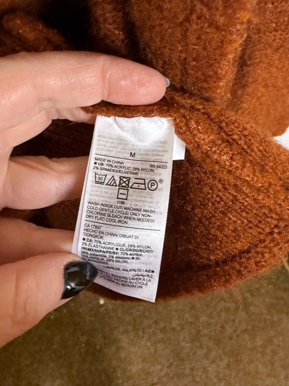 Old Navy Burnt Orange Open-Front Women's Cardigan sweater jacket duster M - Picture 5 of 7